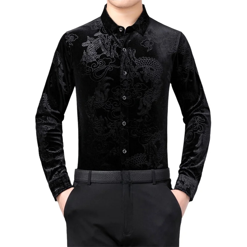 Men'S Style Formal Wear - Men's long sleeve soft silk shirt