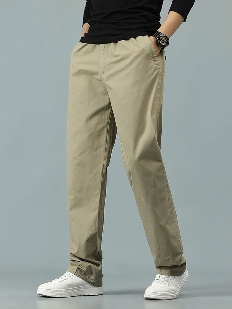 Men'S Formal Wear - 100% Cotton Straight Casual Pants Men