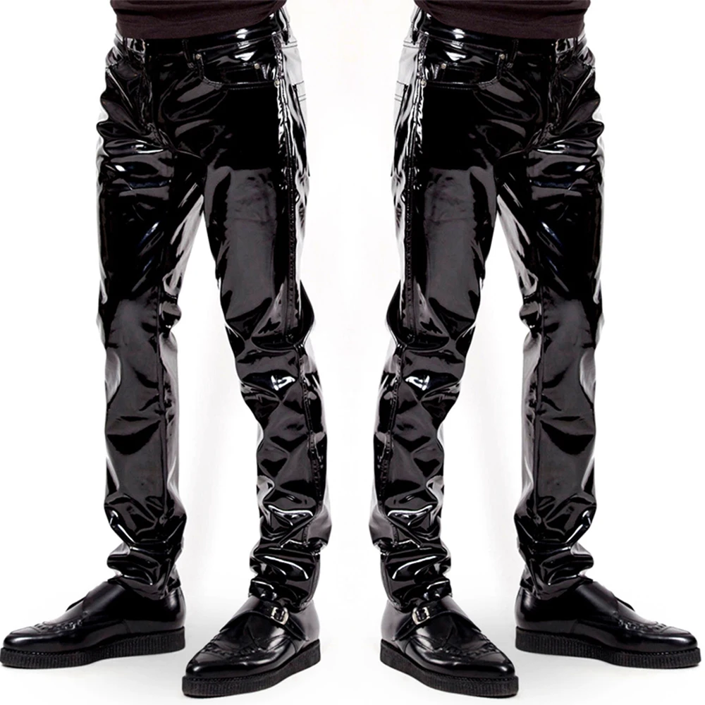 Men Faux Leather PVC Pants Tro – обзор и цена Men'S Gothic Formal Wear