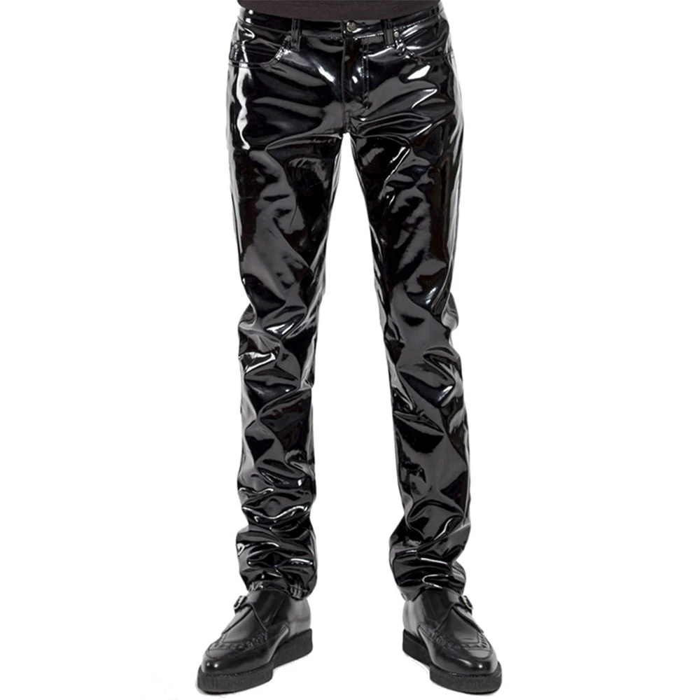 Men Faux Leather PVC Pants Tro – обзор и цена Men'S Gothic Formal Wear