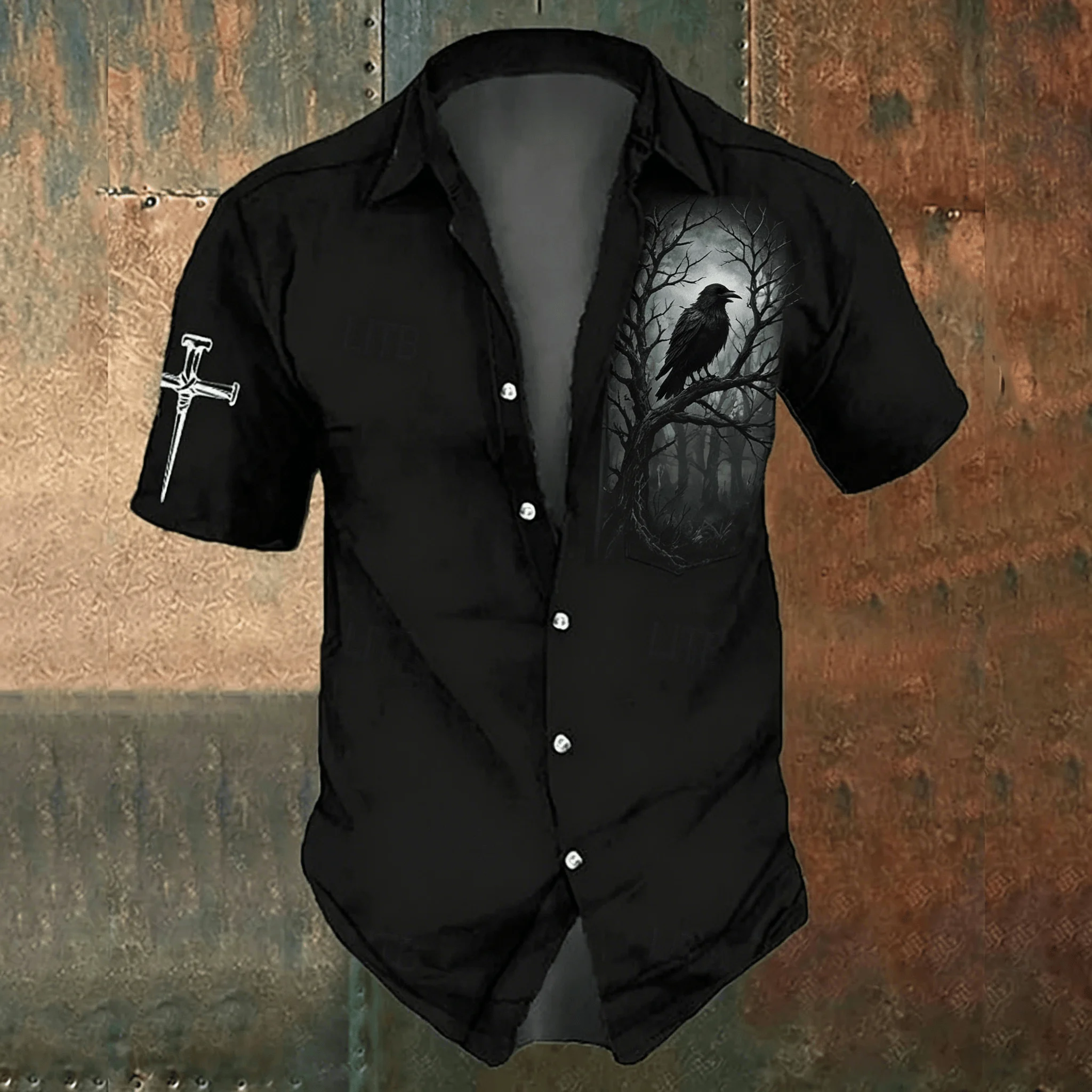 Men's black cross-print casual – обзор и цена Men'S Gothic Formal Wear