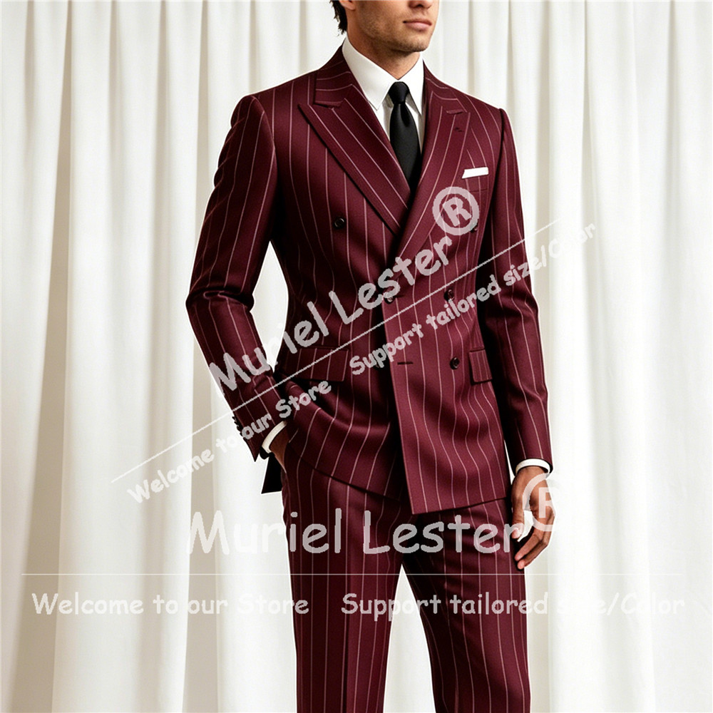 Elegant Stripes Suit Men 2 Pie – обзор и цена Men'S Formal Wear