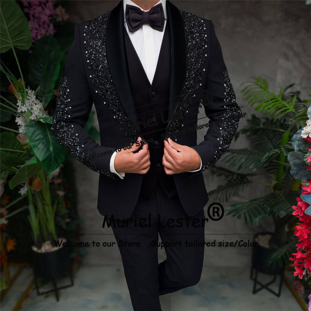 Sparkly Crystals Beaded Suits  – обзор и цена Men'S Style Formal Wear