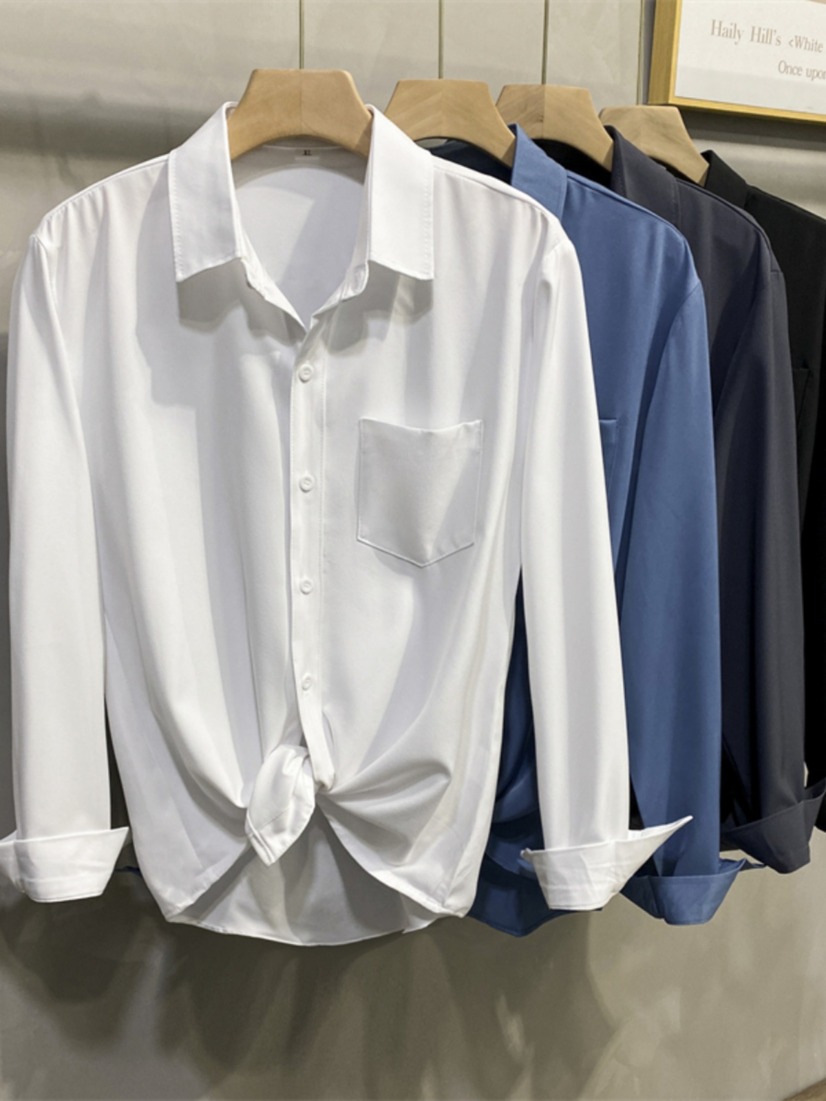 White Long Sleeve Shirt Jacket – обзор и цена Men Formal Wear Brands
