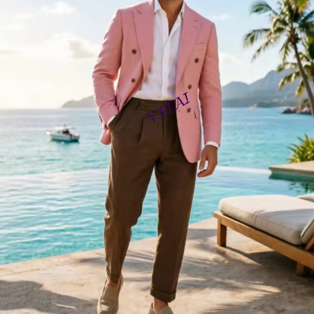 Customized 2 Piece Beige Linen – обзор и цена Men'S Formal Wear